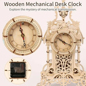 54pcs Wooden Desk Clock-3D Wooden Puzzle Model Building Kit For Birthday - Picture 1 of 8