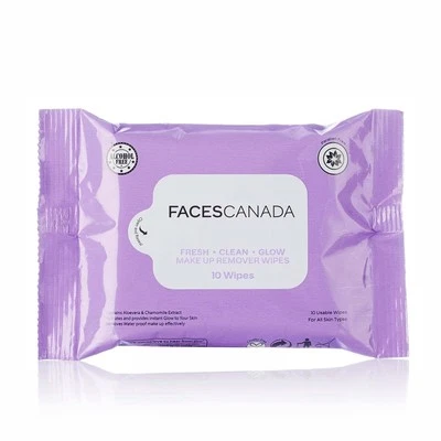 FACESCANADA Fresh Clean Glow Makeup Remover Wipes - 10 Wipes - Image 1 of 4
