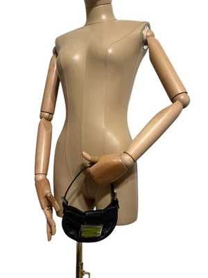 Vtg Fendi Black Leather Croissant Bag - Image 1 of 4