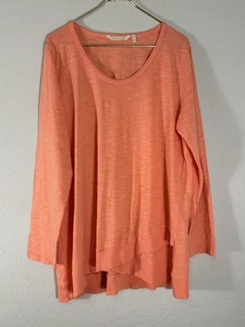 Soft Surroundings Gelato orange koralle Waldport Langarmshirt T-Top 1X NEU - Bild 1 von 6