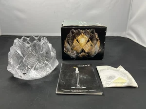 Orrefors Crystal Firefly Artichoke Candle Holder Nimbus Votive Tea Light 3" New - Picture 1 of 10