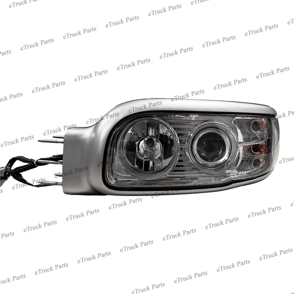 2008 - Peterbilt 388 389 567 589 LH Halogen Headlight w/ Matte Chrome Housing - Imagem 1 de 4