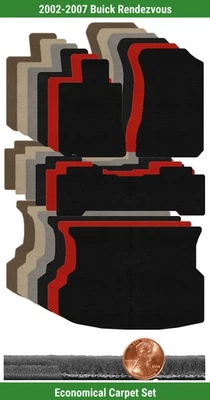 Conjunto de tapete personalizado Velourtex para 2002-2007 Buick Rendezvous (4 peças) #24D - Imagem 1 de 4