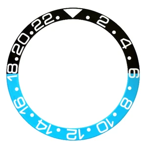 BEZEL INSERT  FOR ROLEX GMT FAT FONT 16700 16710 16713 16718 16760 BLUE/BLACK - Picture 1 of 3