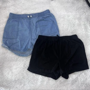 Girls Size 14 Shorts 2 Pair Set Blue & Black There Abouts & Children’s Place - Picture 1 of 4