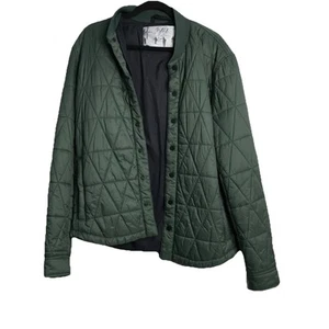 Aztech Mountain Mens Primaloft Insulated Jacket Sz M Green Snap Front Pockets - Picture 1 of 10