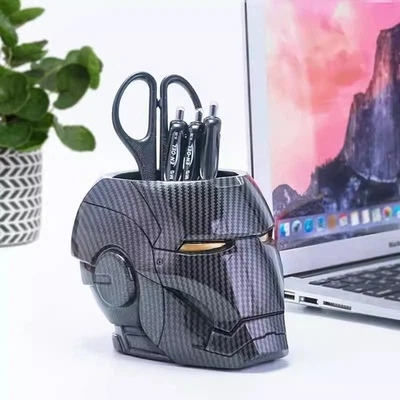 Marvel Iron Man Head Pen Holder Table Ornament Pen Container Stationery Gift New - Image 1 of 4