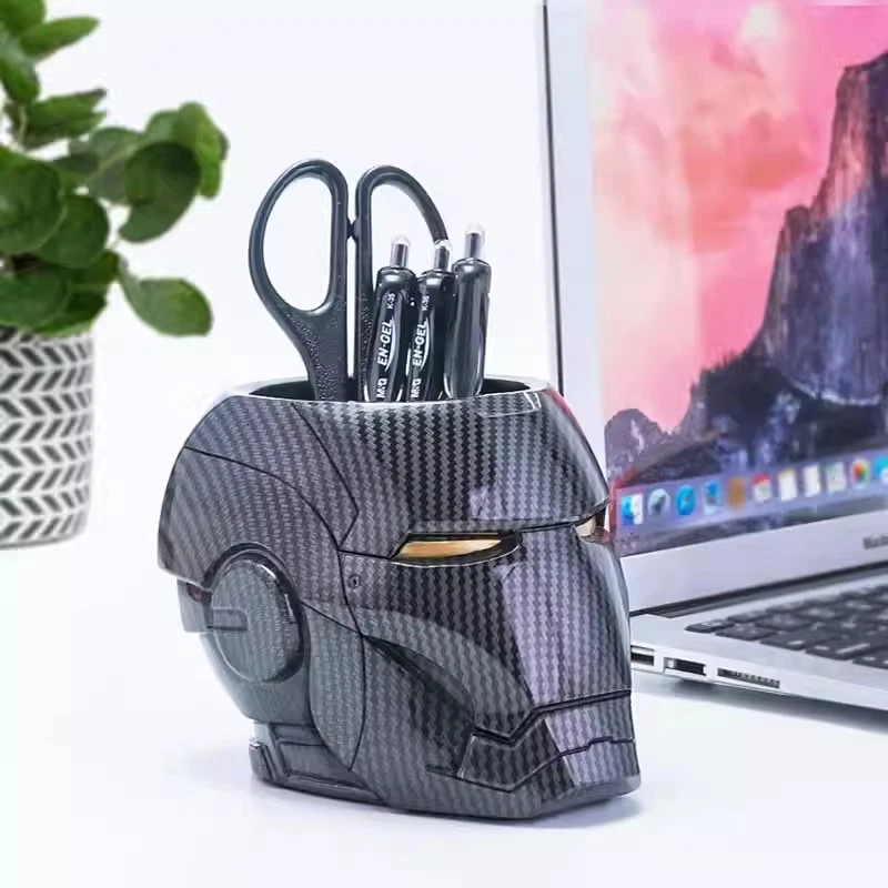 Marvel Iron Man Head Pen Holder Table Ornament Pen Container Stationery Gift New - Image 1 of 4