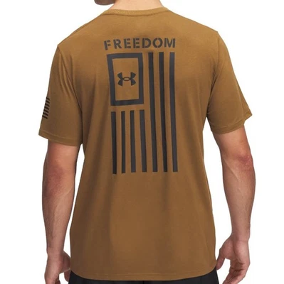 Under Armour 1370810 UA Men's Freedom Flag Cotton Coyote Brown T-Shirt NWT - Image 1 of 3