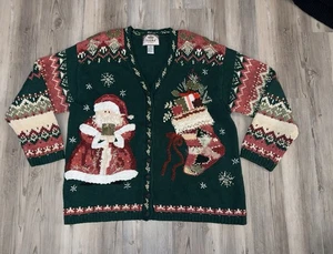 Vintage Tiara International Cardigan Women’s 14/16  Ugly Christmas Sweater - Picture 1 of 10