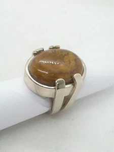ANELLO in ARGENTO 925 con DIASPRO Marrone naturale - pietra dura - pietre dure - - Imagen 1 de 8
