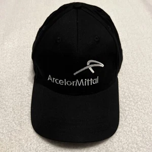 Arcelormittal Hat Black Strapback Cap Cotton Adjustable Adult Logo Stitch EUC - Picture 1 of 8