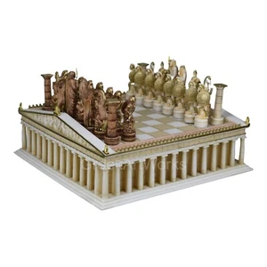 Schachbrett Parthenon Temple & 32 Teile Parthenonsäule griechische römische Gött - Bild 1 von 7