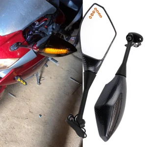 Motorcycle Rearview Side Mirror With LED Turn Signal For Honda CBR500R 2012-2019 - Picture 1 of 11