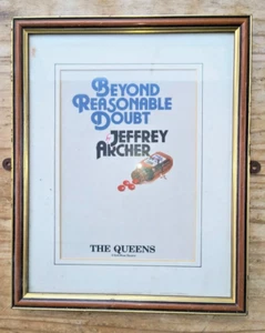 JEFFREY ARCHER "BEYOND REASONABLE DOUBT" ORIG FLYER QUEENS THEATRE LONDON 1987 - Picture 1 of 1
