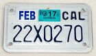 2000's California Motorcycle License Plate- 22X0270 -White/Blue-Bike-Stickers
