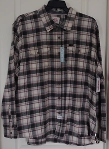 NWT Men's Wrangler Est. 1947 Plaid Flannel Shirt Size XXL Pockets w/Button Logo - Picture 1 of 10