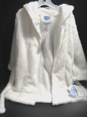 Max & Olivia Mini Ropa de Dormir Colección Bata de Vellón Blanca con Capucha 4T Nueva con Etiquetas Foto 1 de 4