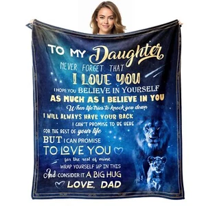 Daughter Blanket Gifts for Daughter from Dad-to My Daughter 50" X 60" Soft Throw - Picture 1 of 8