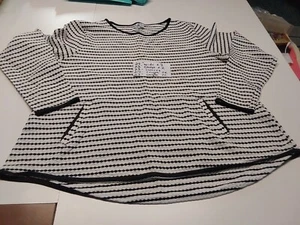 Elle XL Womens Knit Black/white Long Sleeve Top - Picture 1 of 6