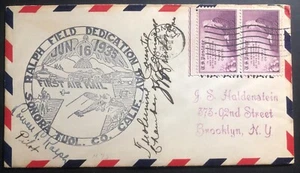 1935 Sonora Ca USA First Day Cover FDC Ralph Field Dedication Day Autographed - Picture 1 of 2