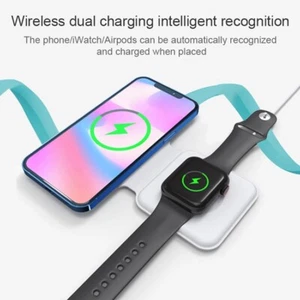 MAGSAFE DUO CHARGER ALIMENTATORE WIRELESS SENZA FILI IWATCH IPHONE 12 13 - Foto 1 di 6