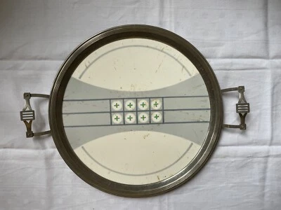 rundes Jugendstil Tablett WMF Keramik Fliese mit Dec 2000 25 - Bild 1 von 4