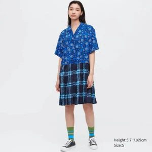 Uniqlo x Marni Open Collar Pleated Dress- Blue - S NWT - Picture 1 of 7