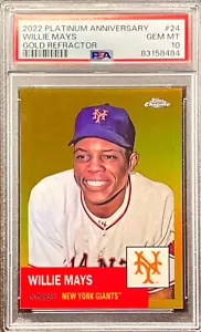 2022 Topps Chrome Platinum Willie Mays /50 True Gold Refractor #24 PSA 10 POP 6 - Bild 1 von 2