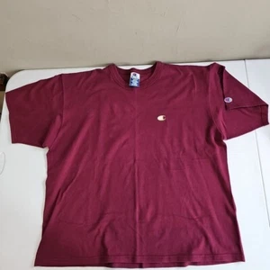 Vintage 90s Champion Embroidered Logo T-Shirt Maroon Size XL Men's - Picture 1 of 7