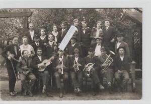 Orchester musizieren Trompete Geige  ....  alte Fotokarte 