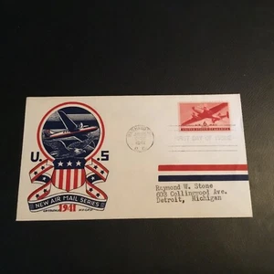 FDC 1941 #C25-21 STAEHLE U.S. NEW AIR MAIL SERIES Cachet With 6cent Stamp USA  - Picture 1 of 2
