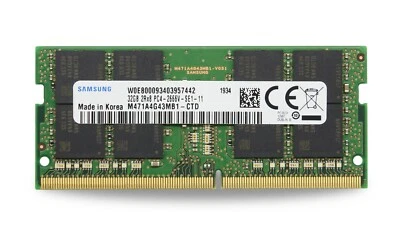 Samsung 1x32GB PC4-21300 DDR4 2666 MHz SODIMM Laptop Memory RAM M471A4G43MB1-CTD - Image 1 of 2