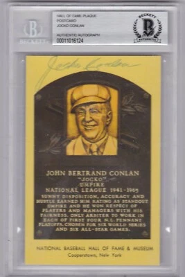 Jocko Conlan Signed Auto HOF Plaque Beckett Slabbed Authentic Free Shipping!! - Image 1 of 2