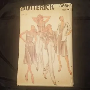 CHAQUETA FALDA PANTALONES BUTTERICK VINTAGE MISSES PETITE TOP PATRÓN SIN CORTAR 3668 - Imagen 1 de 4