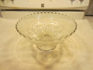 Modern 11" Pressed Glass Compote with Accents - Picture 1 of 5