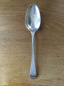 ANTIQUE SOLID SILVER OLD ENGLISH PATTERN DESSERT SPOON LONDON 1839 - Picture 1 of 4
