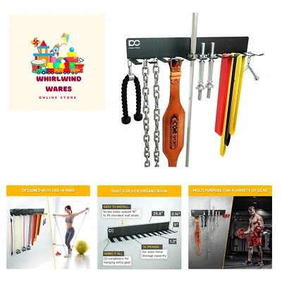 Gym Storage Rack with 12 Hooks, Multi Purpose Gym Equipment Wall Rack Hanger ... - Image 1 of 4