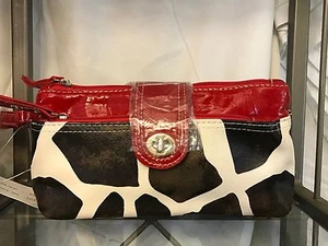 Giraffe Designer Red Clutch Handbag Purse - Picture 1 of 9