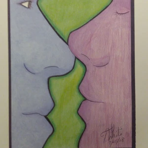 art print 11 x 14 unframed by Tari  White Nose to Nose - Picture 1 of 5