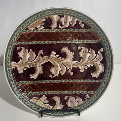"Plato de porcelana pintado a mano con patrón de oro verde y marrón de 10,25"" para decoración China" Foto 1 de 2