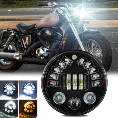 Luces giratorias LED de 7 pulgadas DRL para Honda Shadow VT VT1100 VT750 VT600 VF750 Foto 1 de 4