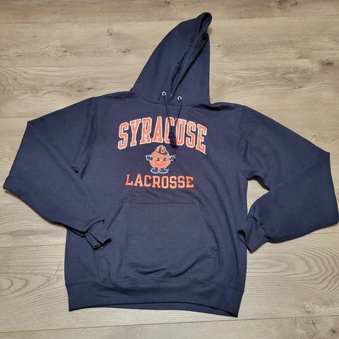 Syracuse Lacrosse Hoodie Mens Small Blue Champion Sportswear NCAA Sweatshirt Cover