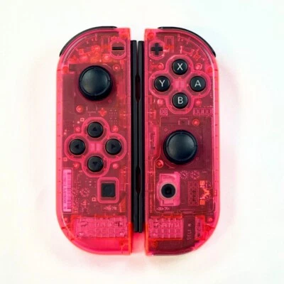 Never Drift Hall Effect Clear Pink Nintendo Switch JoyCons OEM Authentic - Image 1 of 4
