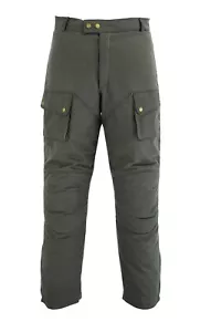 Warrior Classic Motorcycle Waxed Cotton 12OZ Waterproof CE Armour Bikers Trouser - Picture 1 of 4