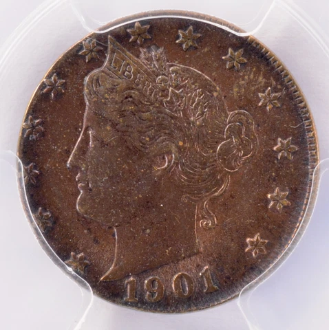 PCGS 5c 1901 Liberty Nickel on Cent Planchet MS62 Brown 2 Cover