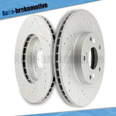2PCS FRONT BRAKE DISC ROTORS FOR 2002 2003 2004 HONDA CR-V DRILLED & SLOTTED Foto 1 de 4