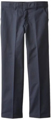 IZOD Flat Front Pant Boys Husky Fit Size 10 Husky Adjustable Waist Navy Blue Men - Image 1 of 4