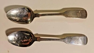 1851 James Ross Sterling Silver Glasgow 5 3/4" Spoon Lot of 2 - Picture 1 of 5