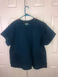 Top scrub Wonder Wink Flex donna 3XL blu verde 2 tasche scollo a V maniche corte - Foto 1 di 4
